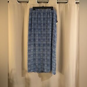 NWT Faded Glory Blue Textured Long  Skirt